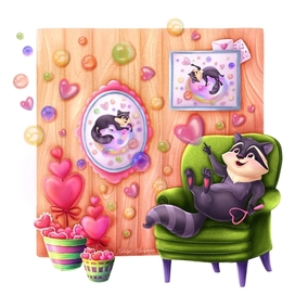 Енот-любитель мыльных пузырей