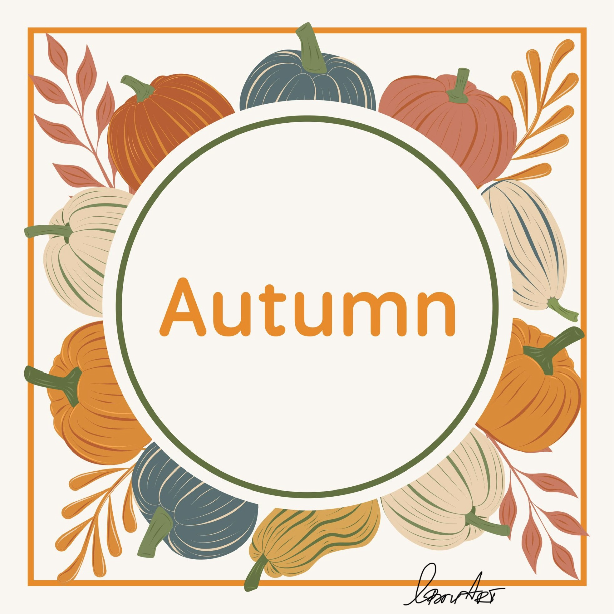 Осенний векторный баннер с тыквами в стиле картун флэт.