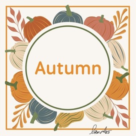 Осенний векторный баннер с тыквами в стиле картун флэт.