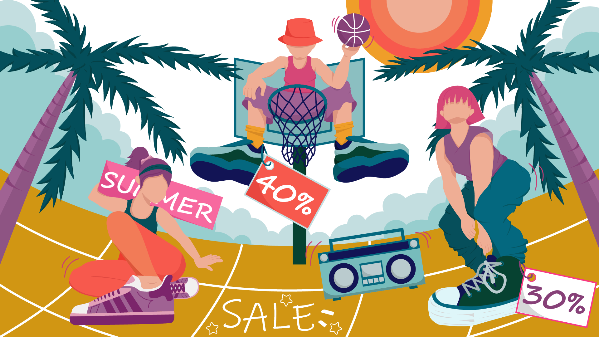 Рекламная иллюстрация для спортивного магазина