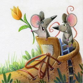 Иллюстрация к стихотворению "Дом для мышей"