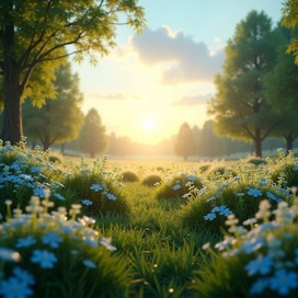 Утро в лесу.