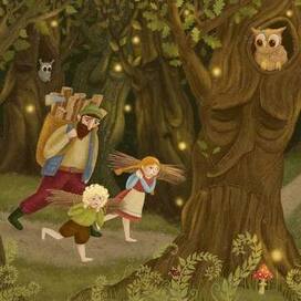 Иллюстрация к сказке Пряничный домик 🍭