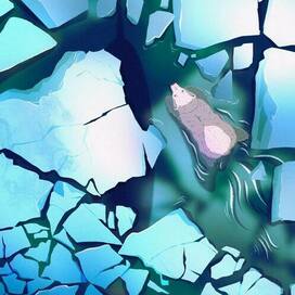 Белый медведь во льдах