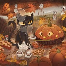 Тыквы Коты и Пироги