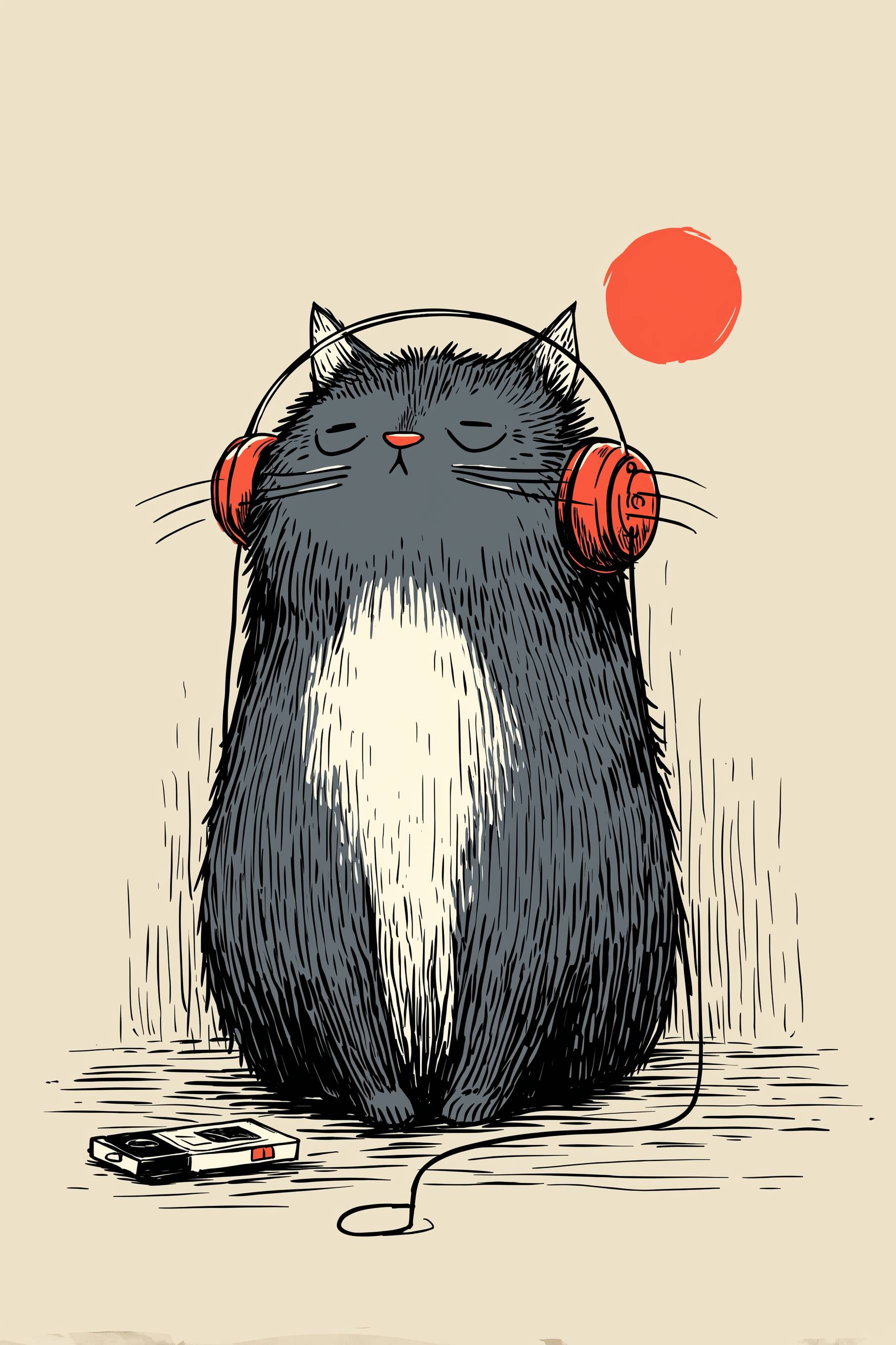 Моя кошка слушает музыку