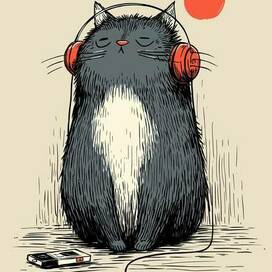 Моя кошка слушает музыку