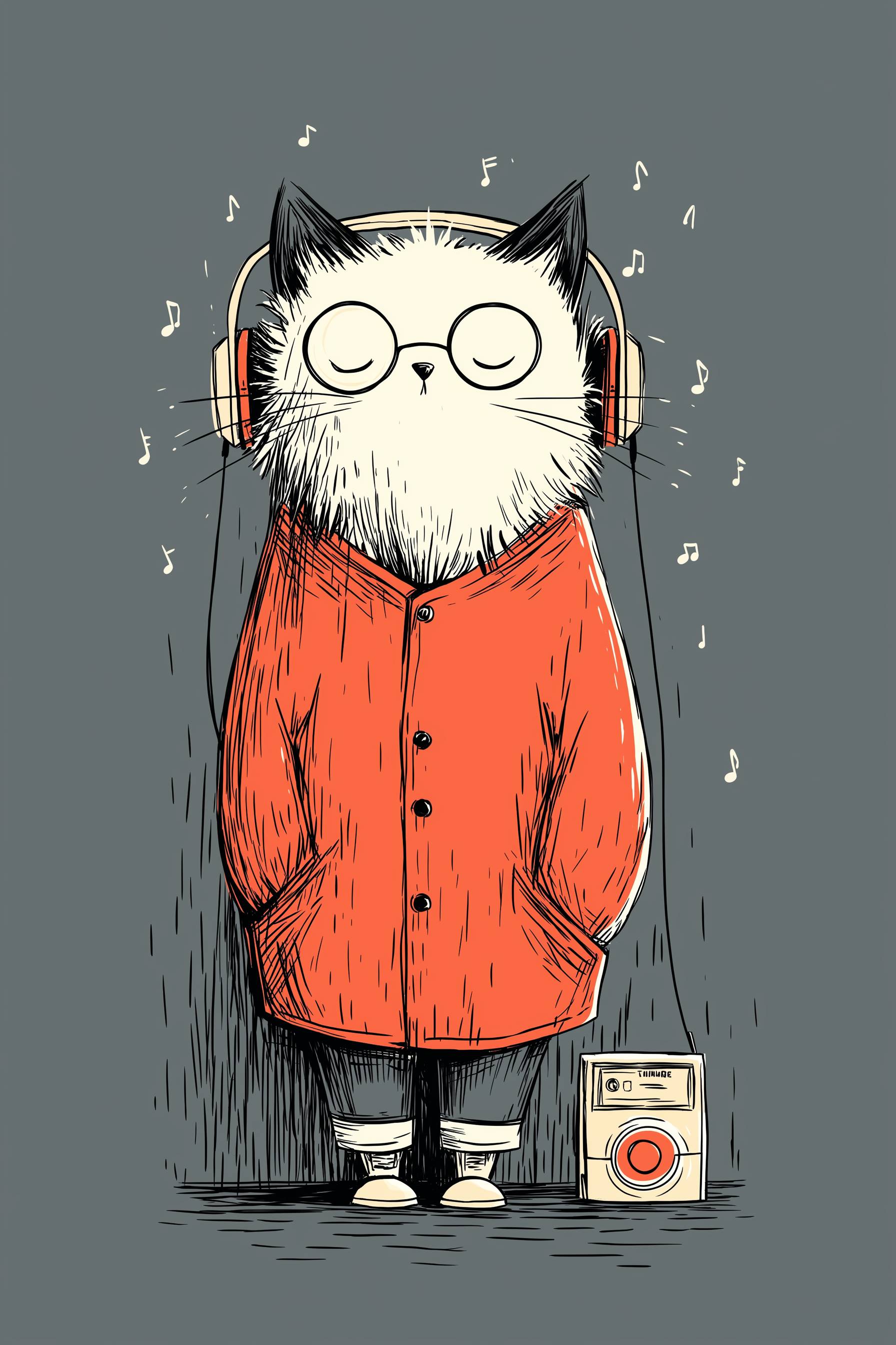 Умка слушает музыку