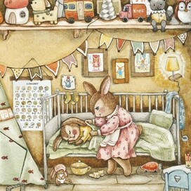 "Мама укладывает малыша", книга "Колыбельная для зайки"