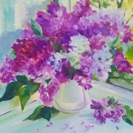 Живопись на холсте "Сирень"
