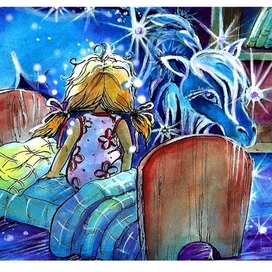 Синяя лошадь.