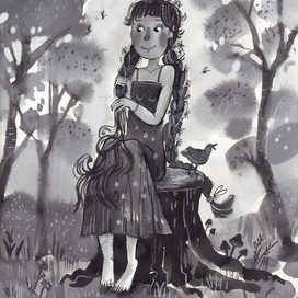 Девочка с косичками 