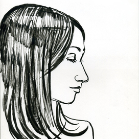 Набросок - профиль девушки