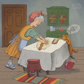 Котик думает о рыбе)