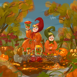 Осенние хлопоты. Inktober