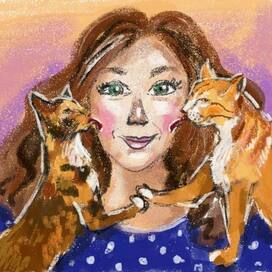 Девушка со своими питомцами😽😽