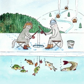 Волки на рыбалке