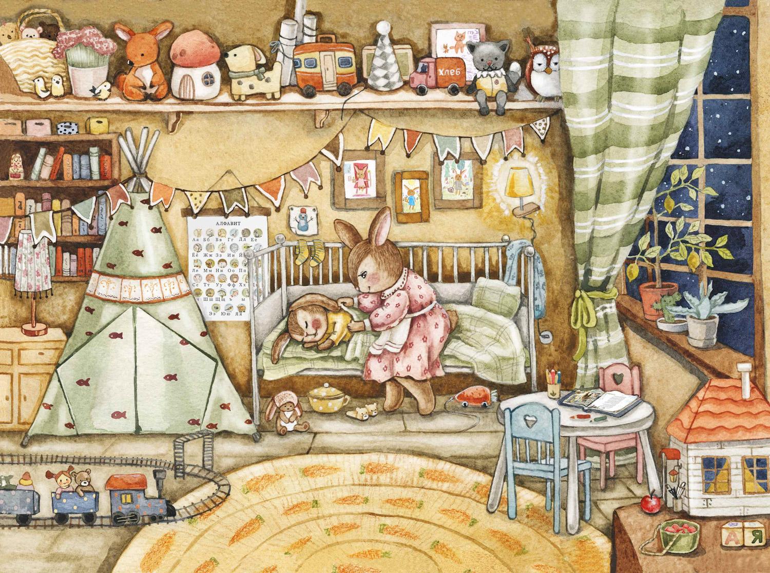 "Мама поёт колыбельную" для книги "Колыбельная для зайки "