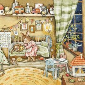 "Мама поёт колыбельную" для книги "Колыбельная для зайки "