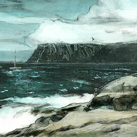 Иллюстрация к рассказу Эдгара По "Низвержение в Мальстрем"