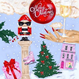 Иллюстрация для новогодней открытки 