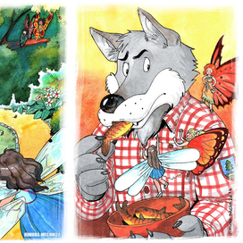 Иллюстрации для серии детских рассказов про пороснка Коша и его друзей