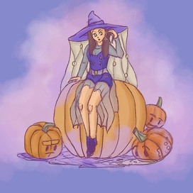 Девушка на тыкве