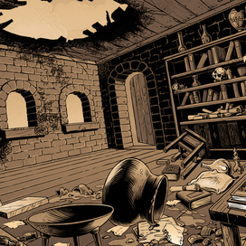 Проблема в комнате волшебника — монохромная версия