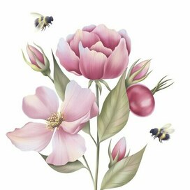 Цветение шиповника