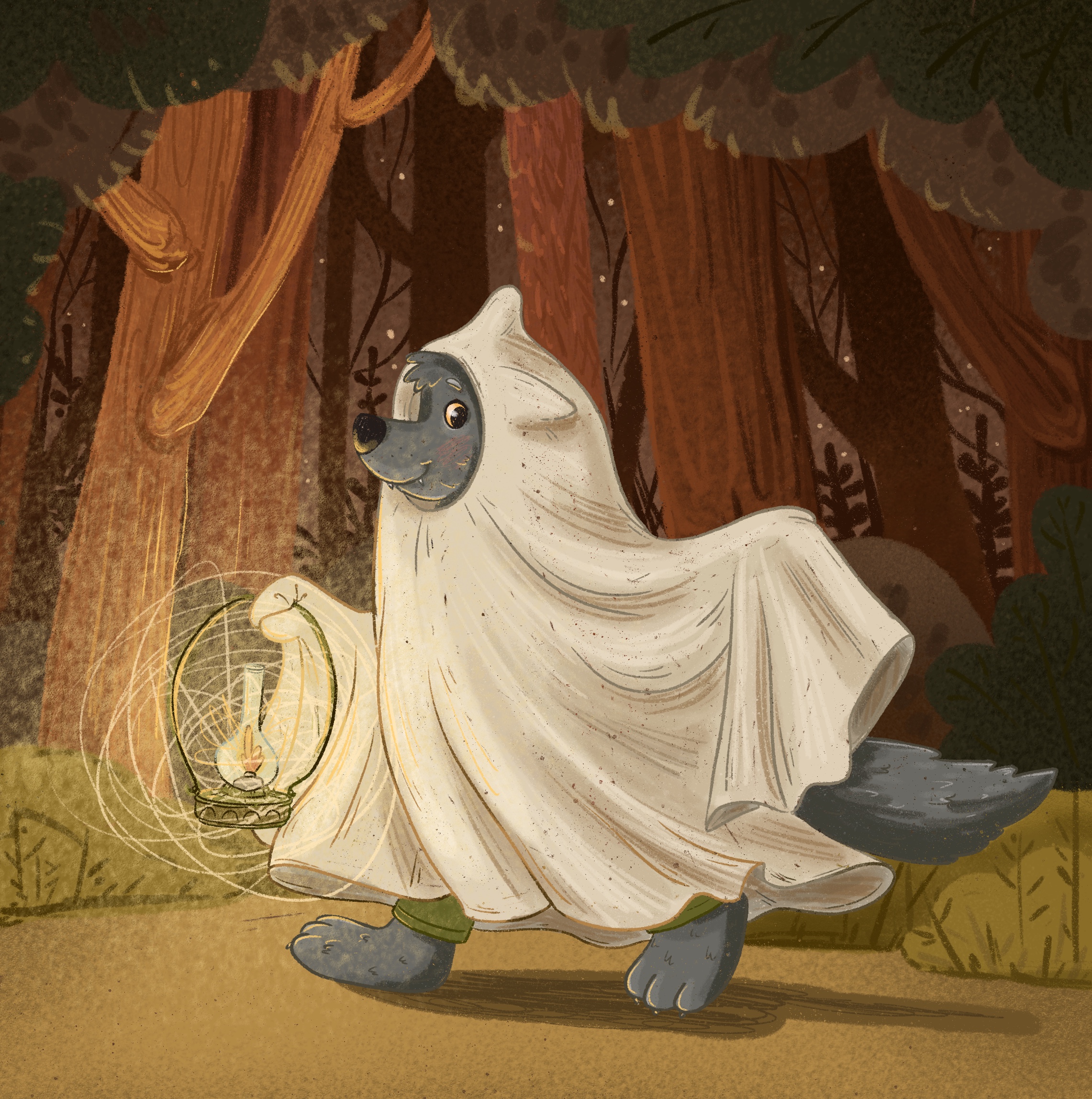 Волчонок спешит на праздник!