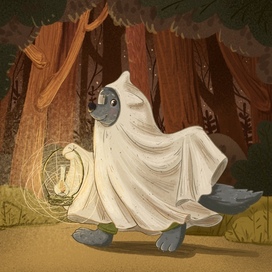 Волчонок спешит на праздник!