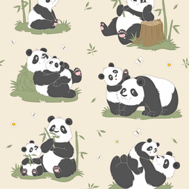 Панды для детского коврика. Mamagoods