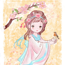 Девочка с птичкой