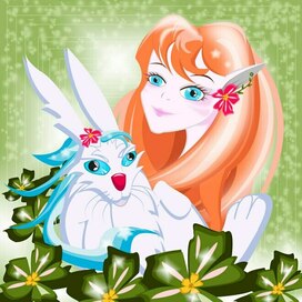Эльфочка с тотемным зайцем
