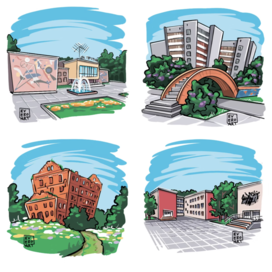 Серия иллюстраций с видами города