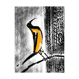 Венесуэльский Трупиал рассматривает Венесуэльское народное ткачество