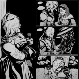 Страница комикса ЧБ