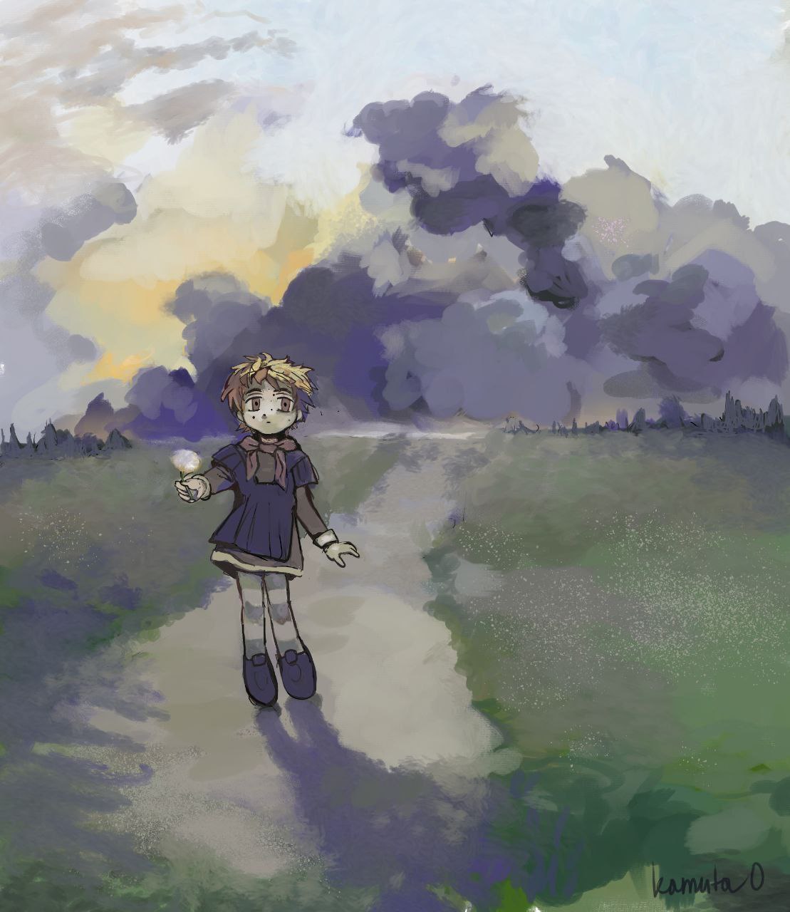 Девочка и одуванчик