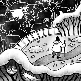 Девочка и коровы