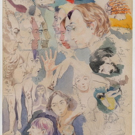 Наброски. Акварель. 17 х 28 см.