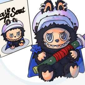 Персонаж, переделанный в лабубу. 