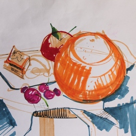 Натюрморт с апельсином