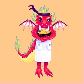 Бренд персонаж для азиатского бистро - Дракон