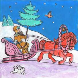 К статье о новогодней песенке-"В лесу родилась ёлочка". Иллюстрация в журнал "А почему?" Познавательный детский журнал. Редакция :Юный техник. Рубрика "100 тысяч почему". Иллюстрация с расчётом на уменьшение. Художник Марат Брызгалов.