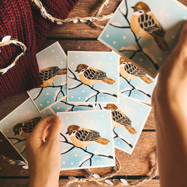 Открытка Воробей