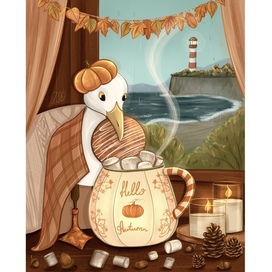 Чайка в тепле и уюте