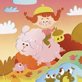 Осенняя иллюстрация в детской стилистике