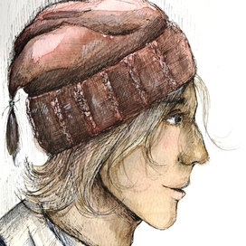 Мужской портрет акварелью 