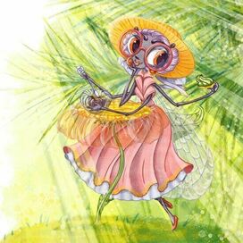 Муша пьет кофе