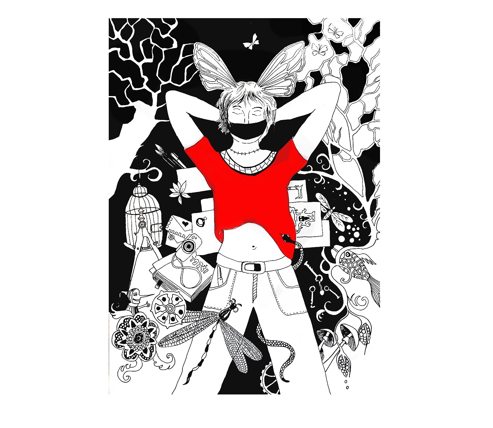 Голова с крыльями